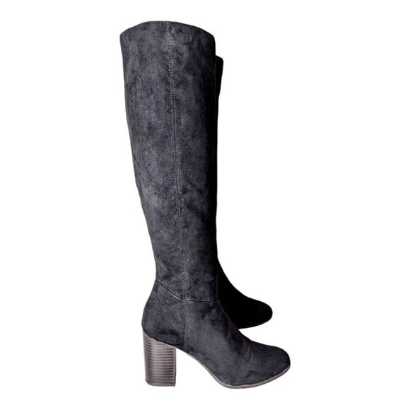 SAM EDELMAN Silas Black Suede Over The Knee Boot Size 9M - Picture 3 of 13